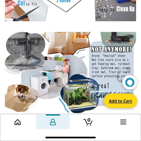 Under Sink rubber Mat for Kitchen Cabinet - 34 x 22 Inch - Picture 9 of 11